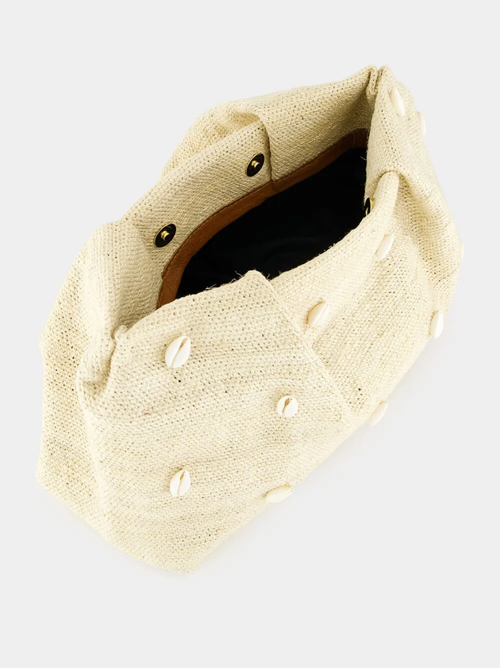 Natural Sisal Mini Pouch with Seashells