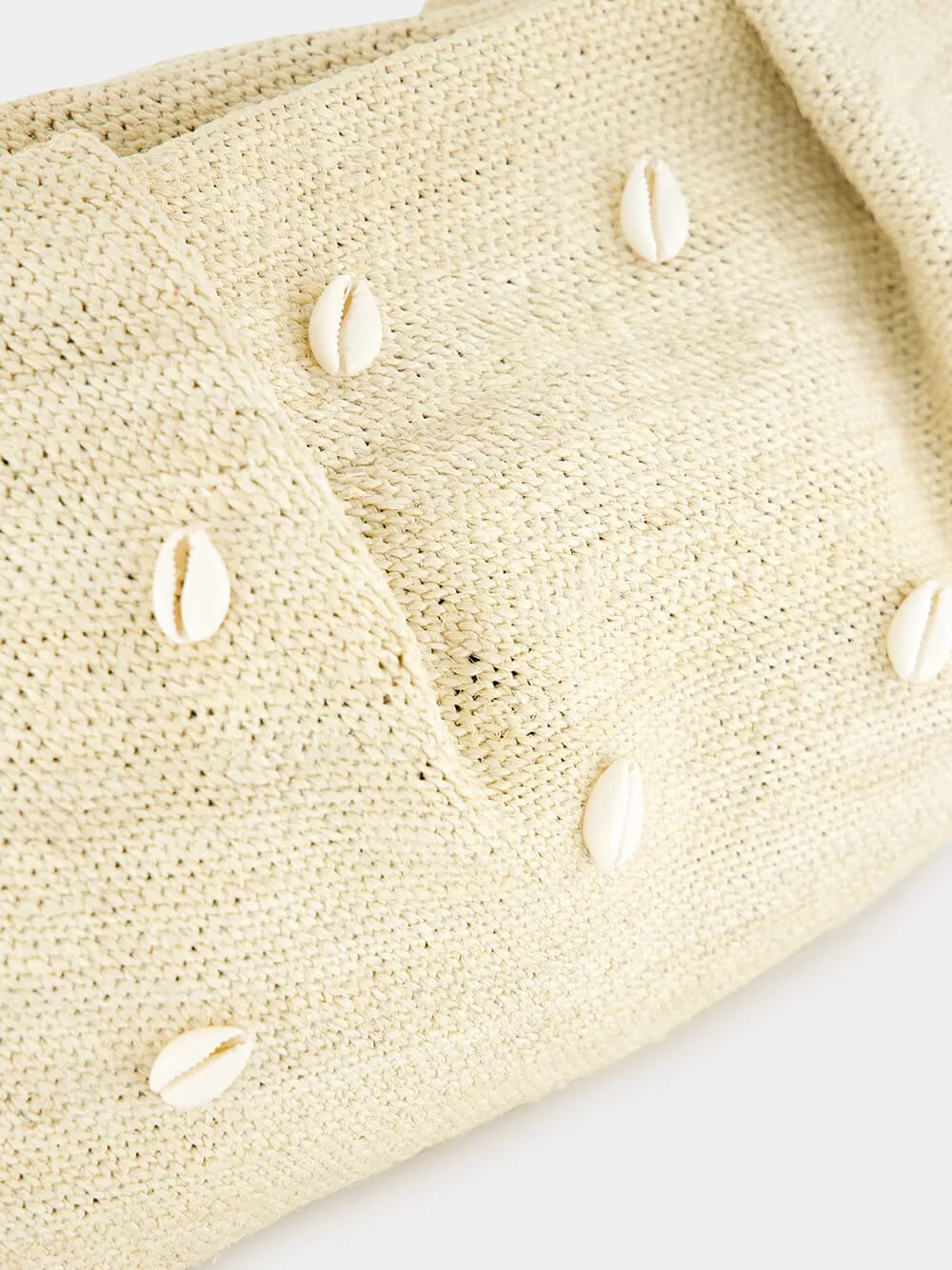 Natural Sisal Mini Pouch with Seashells