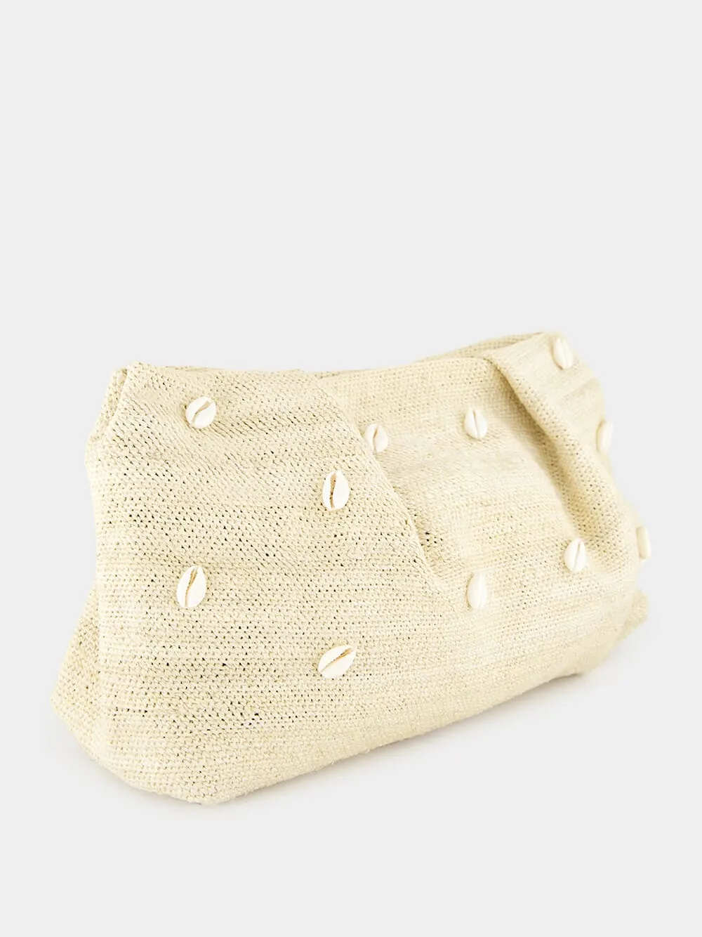 Natural Sisal Mini Pouch with Seashells