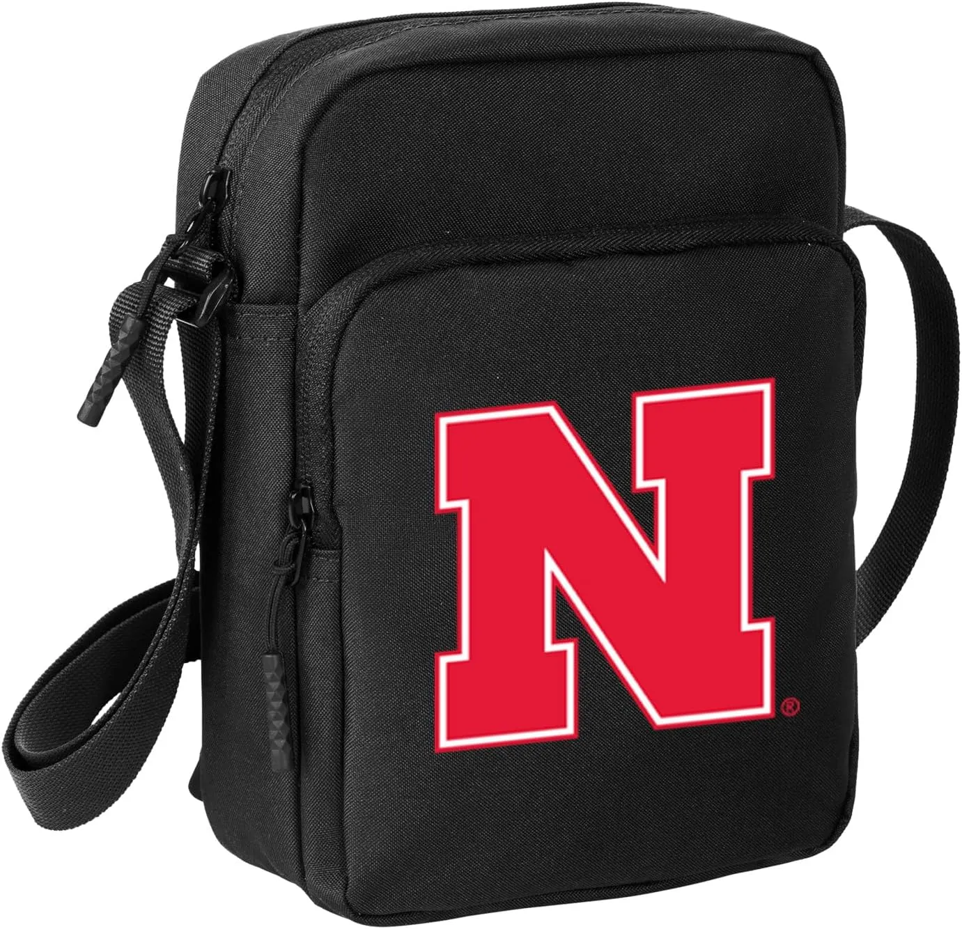 Nebraska Travel Bag Nebraska Huskers Crossbody Sling Pack for Sports Workout Running Small Unisex Waist Pack Gray (Nebraska on Black)