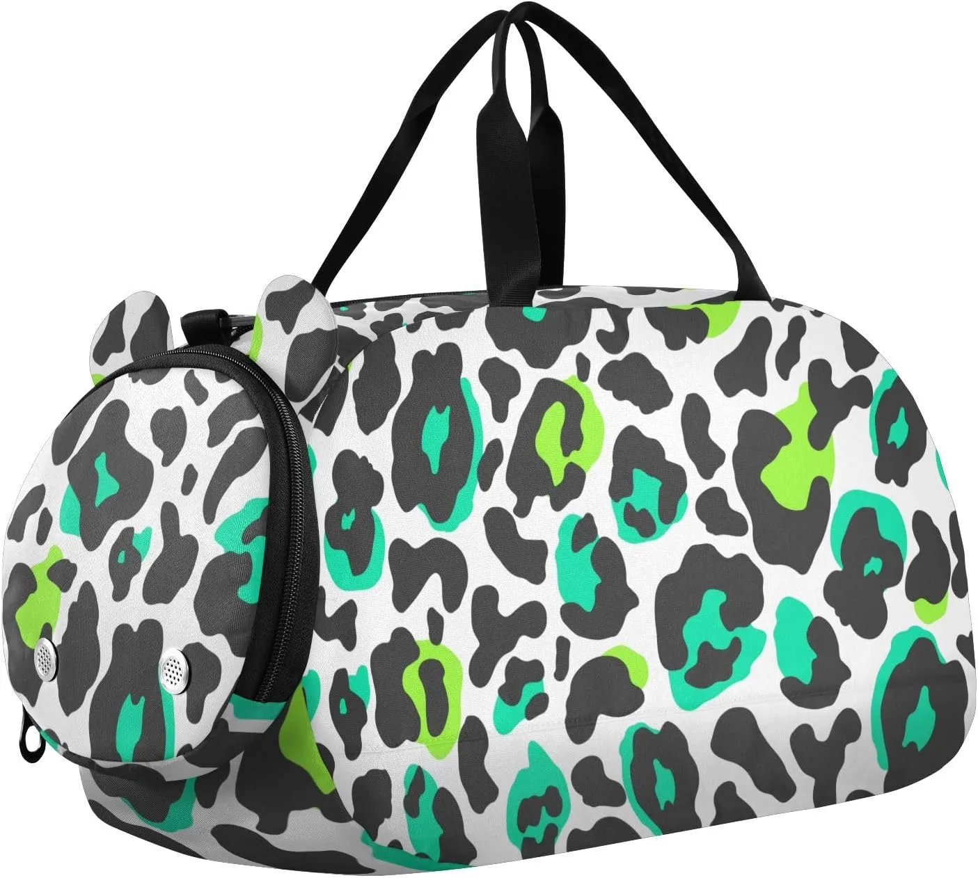 Neon Green Leopard Exotic Animal Duffel Bags for Boys Small Gym Bags for Teens Dance Bag for Girls