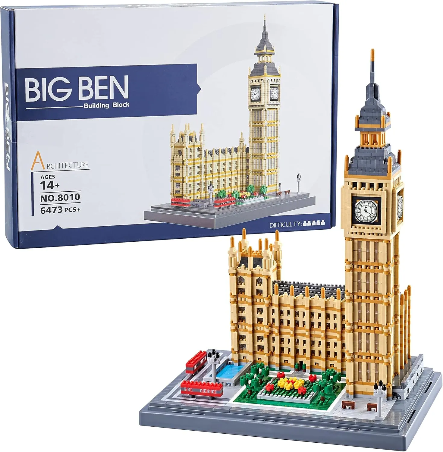 New Architecture Big Ben Building Set - 6473pcs  Micro Mini Blocks - Enjoyable & Affordable - Detailed Model Ages 14 