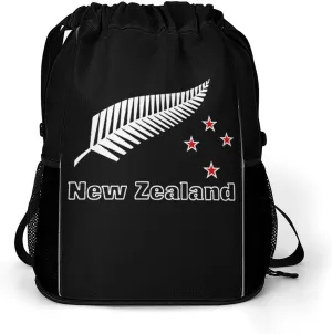 New-Zea-Land Maori Fern Gym Bag Workout Gym Backpack with Shoe Compartment Sports Bags for Women Men
