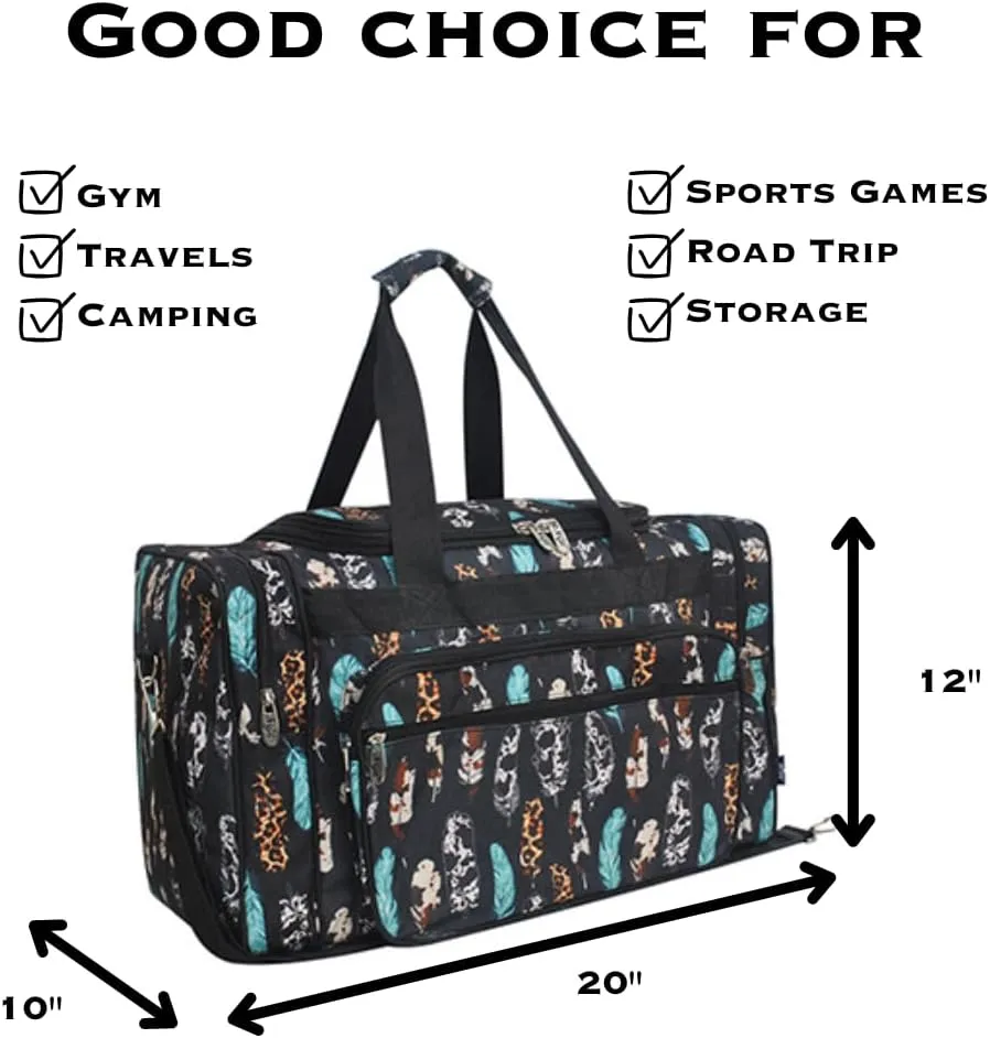 NGIL Canvas 20" inch Duffle Bag (Wild Feather-Black)