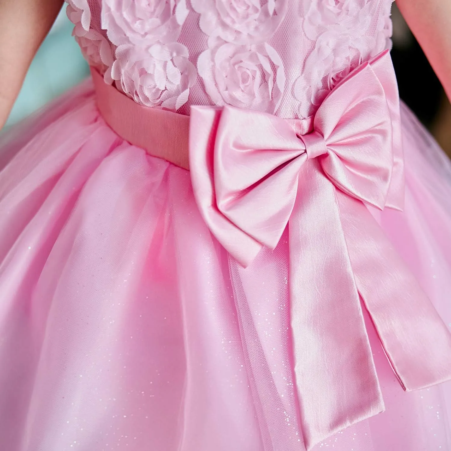 NNJXD Girl Sleeveless Lace 3D Flower Tutu Holiday Princess Dresses