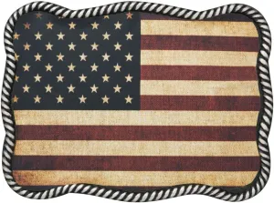 Nocona Belt Co. Men's Antique USA Flag Buckle with Rope Trim