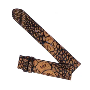 Nubuck Ostrich leather watch band, Premium Brown Ostrich watch strap (22mm, Steel Tang Buckle)