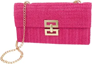 Ondder Women's Straw Woven Shoulder Bag Straw Clutch Purse Woven Beach Bag Crossbody Raffia Shoulder Bag for Women