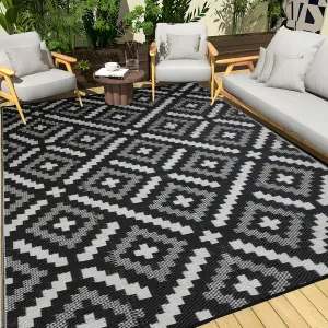 Outdoor Rug 5x8 ft Waterproof, Reversible Outdoor Plastic Straw Rug for Patios Clearance, Outdoor Area Rug Carpet RV Mat for Camping Backyard Deck Porch