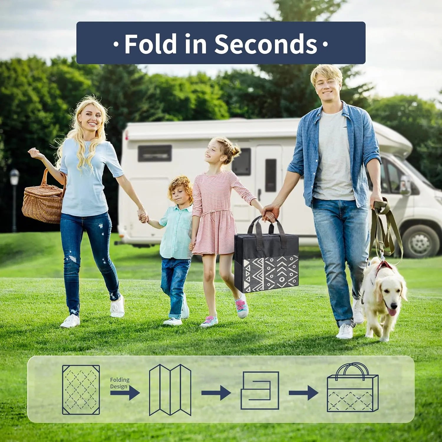 Outdoor Rug Waterproof 5'x8' for Patio Clearance, Reversible Camping Mat, Outside Plastic Straw Area Rugs for Rv, Camper, Balcony, Backyard, Picnic, Deck, Grey&White