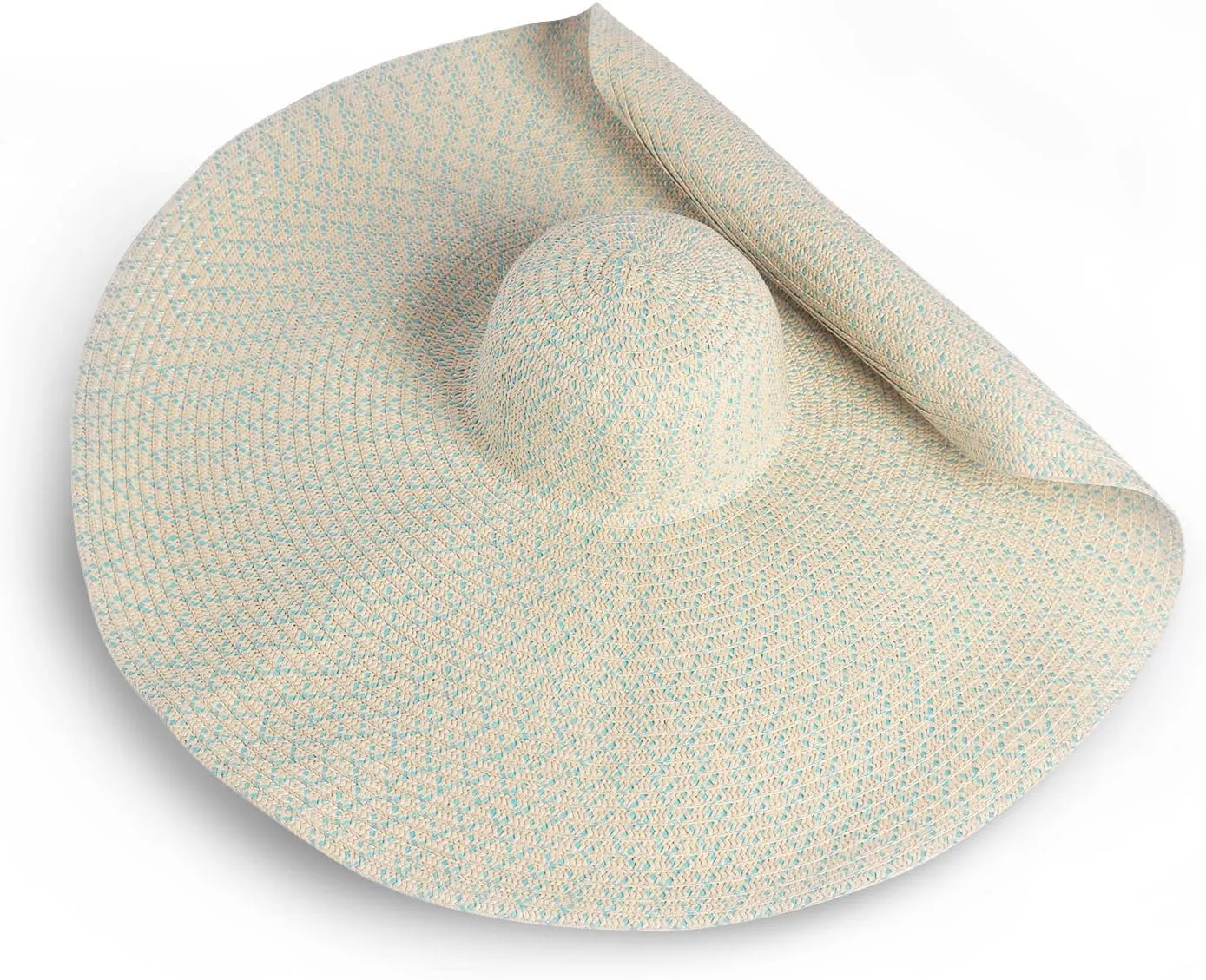 Oversized Beach Straw Hat for Women, Fashion Large Wide Brim Visor Hats Handmade Roll Up Floppy Sun Hat for Summer Beach Cap