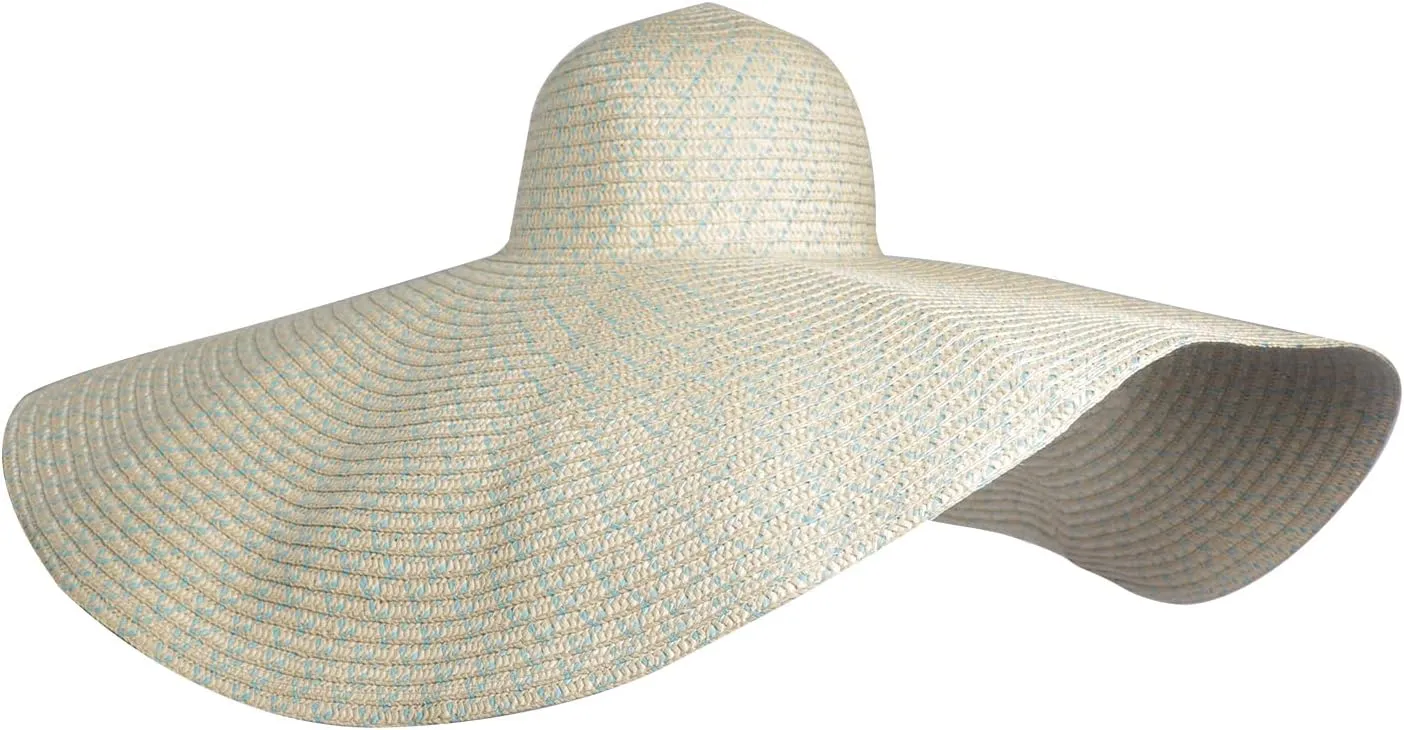 Oversized Beach Straw Hat for Women, Fashion Large Wide Brim Visor Hats Handmade Roll Up Floppy Sun Hat for Summer Beach Cap