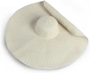 Oversized Beach Straw Hat for Women, Fashion Large Wide Brim Visor Hats Handmade Roll Up Floppy Sun Hat for Summer Beach Cap
