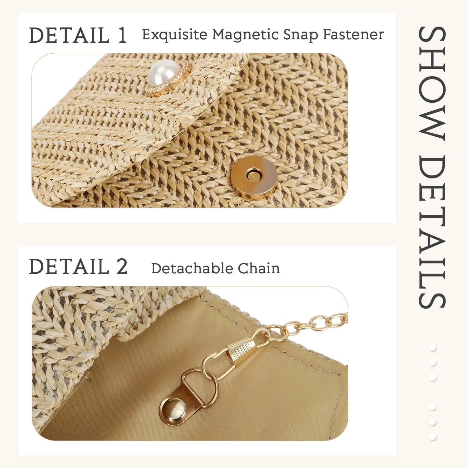 Oweisong Straw Clutch Purses for Women Summer Pearl Evening Bag Small Beach Woven Purse and Handbags 2025
