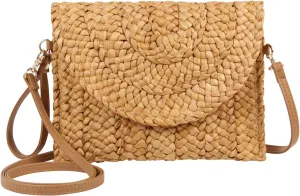 Oweisong Straw Purses for Women Summer Beach Straw s Clutch Purses Crossbody Bag Handmade Women Envelope Handbag Wallet
