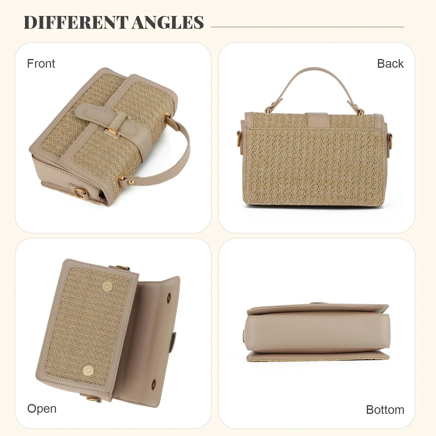 Oweisong Summer Purse for Women 2025 Woven Vacation Handbags Straw Crossbody Bag for Spring Beach