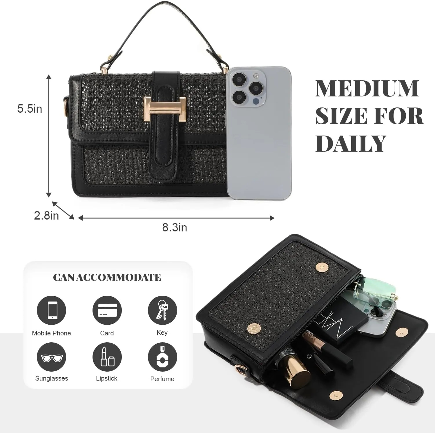 Oweisong Summer Purse for Women 2025 Woven Vacation Handbags Straw Crossbody Bag for Spring Beach