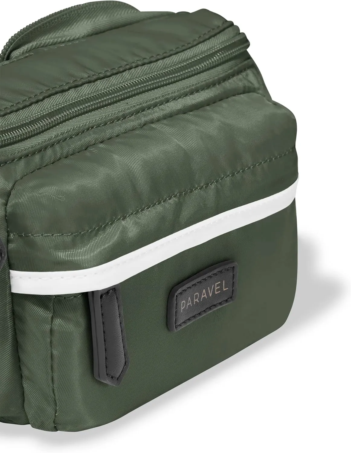 Paravel Fold-Up Belt Bag | Made with Sustainable Recycled Polyester | Belt Bag with Adjustable Straps | Safari Green