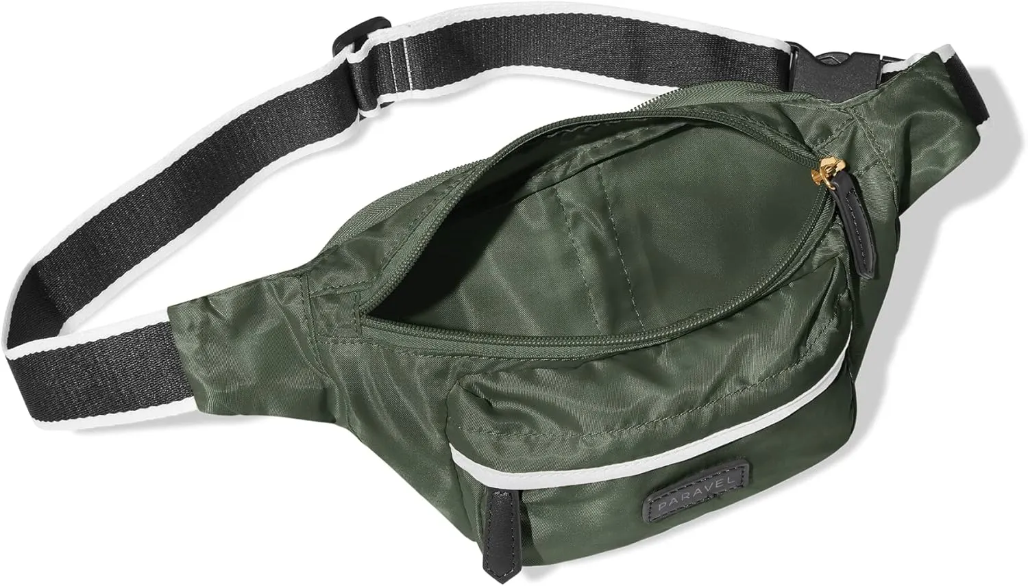 Paravel Fold-Up Belt Bag | Made with Sustainable Recycled Polyester | Belt Bag with Adjustable Straps | Safari Green