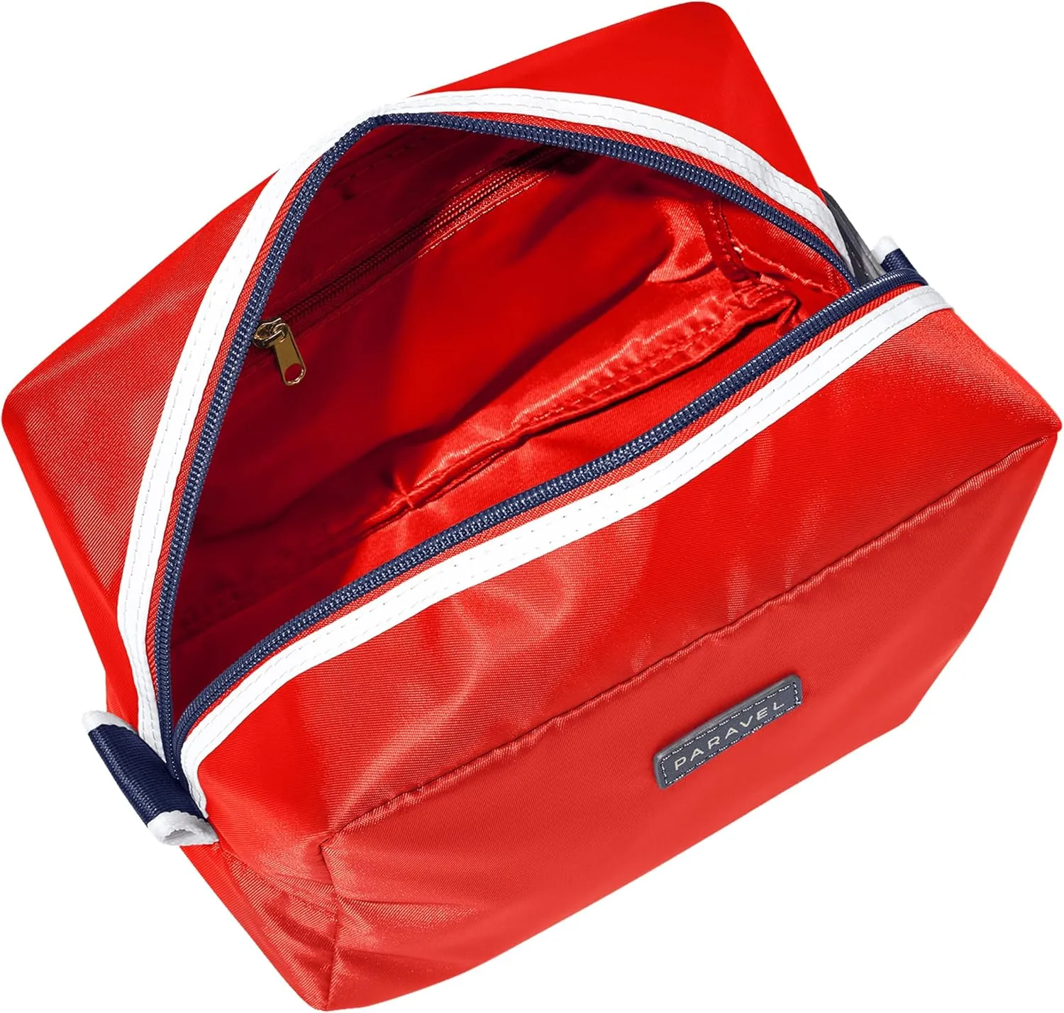 Paravel Toiletry Bag | Made with Recycled Negative Nylon Material | Everyday Travel Toiletry Bag | Bebop Red