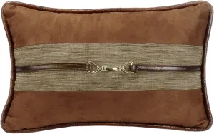 Paseo Road by HiEnd Accents | Highland Lodge Suede Buckle Detailed Lumbar Throw Pillow, 12x19 inch, Rustic Cabin Lodge Western Luxury Bedding