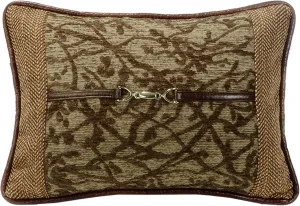 Paseo Road by HiEnd Accents Highland Lodge Tree Buckle Detailed Lumbar Pillow, 14x20 inch, Rustic Cabin Western Luxury Bedding