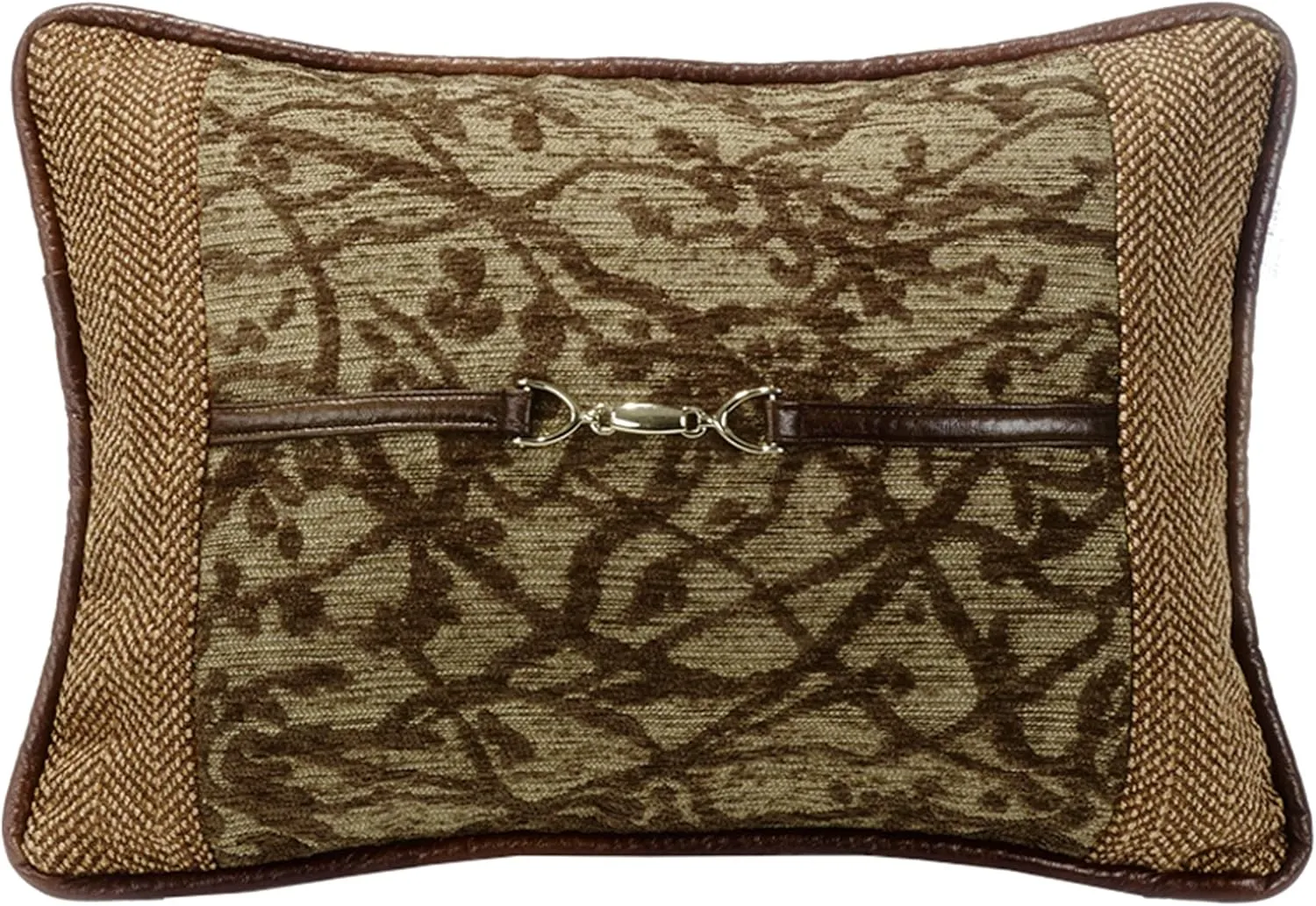 Paseo Road by HiEnd Accents Highland Lodge Tree Buckle Detailed Lumbar Pillow, 14x20 inch, Rustic Cabin Western Luxury Bedding