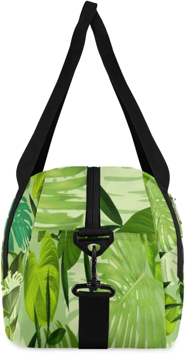 Personalized Kids Duffel Bag Exotic Tropical Palm Leaves,Custom Sport Gym Bag for Boys Girls,WWeekender Overnight Bags Travel Duffel Bag,Customized Kids Gift