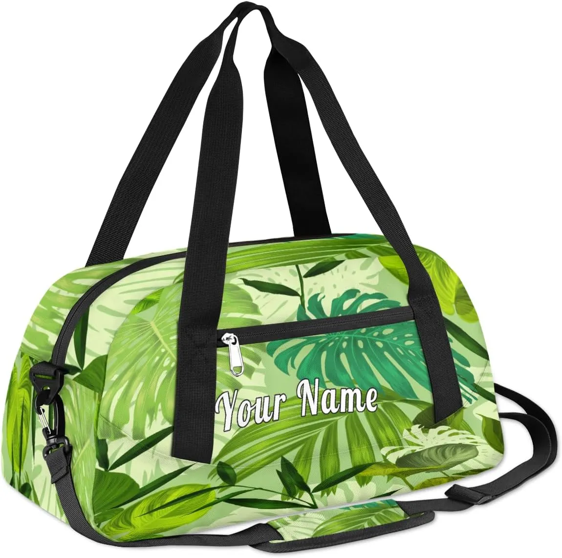 Personalized Kids Duffel Bag Exotic Tropical Palm Leaves,Custom Sport Gym Bag for Boys Girls,WWeekender Overnight Bags Travel Duffel Bag,Customized Kids Gift