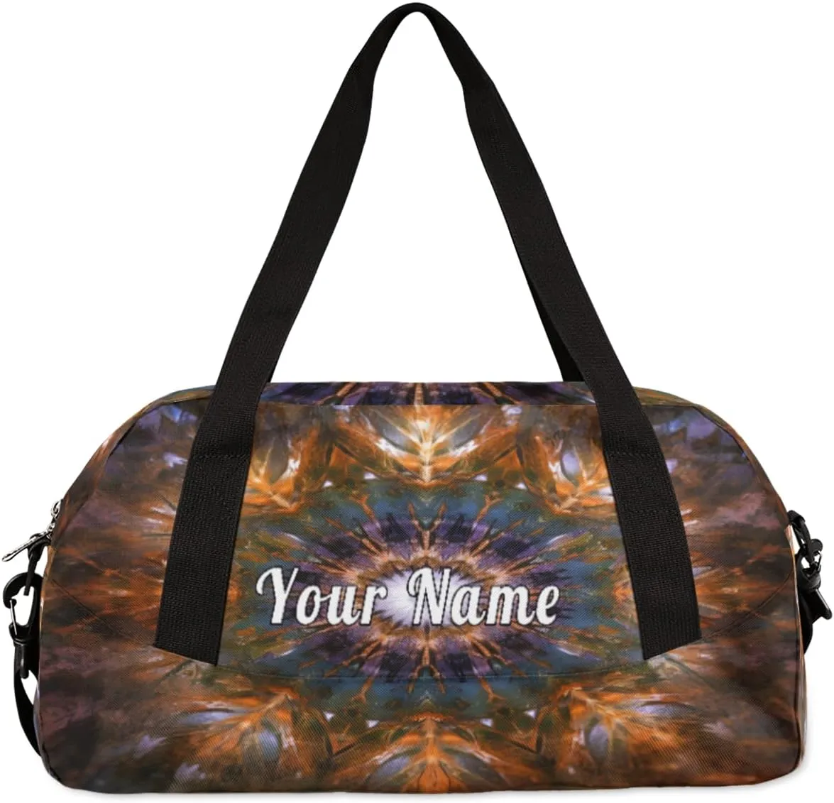 Personalized Kids Duffel Bag Mandala Feather,Custom Sport Gym Bag for Boys Girls,WWeekender Overnight Bags Travel Duffel Bag,Customized Kids Gift