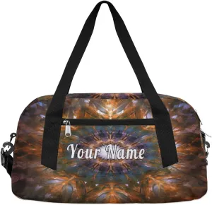 Personalized Kids Duffel Bag Mandala Feather,Custom Sport Gym Bag for Boys Girls,WWeekender Overnight Bags Travel Duffel Bag,Customized Kids Gift