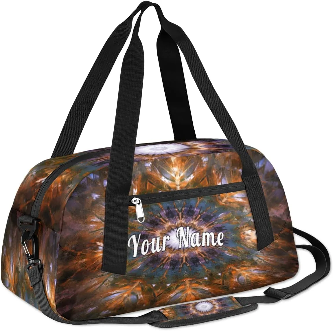 Personalized Kids Duffel Bag Mandala Feather,Custom Sport Gym Bag for Boys Girls,WWeekender Overnight Bags Travel Duffel Bag,Customized Kids Gift