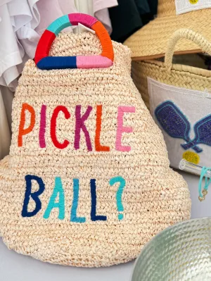 Pickleball Raffia Tote
