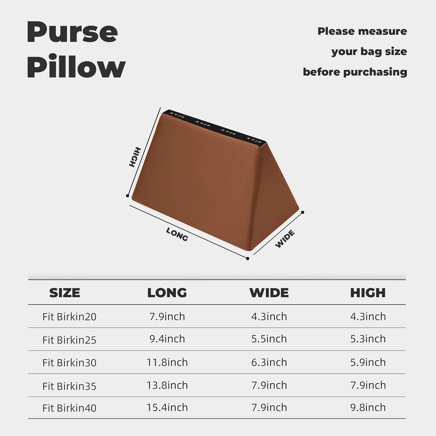 Pillow Luxury Bag Shaper Silky Smooth Insert for Handbagsfit Birkin 20/25/30/35/40 Bags, Keep Bag Shape(Brikin 35,Gold)