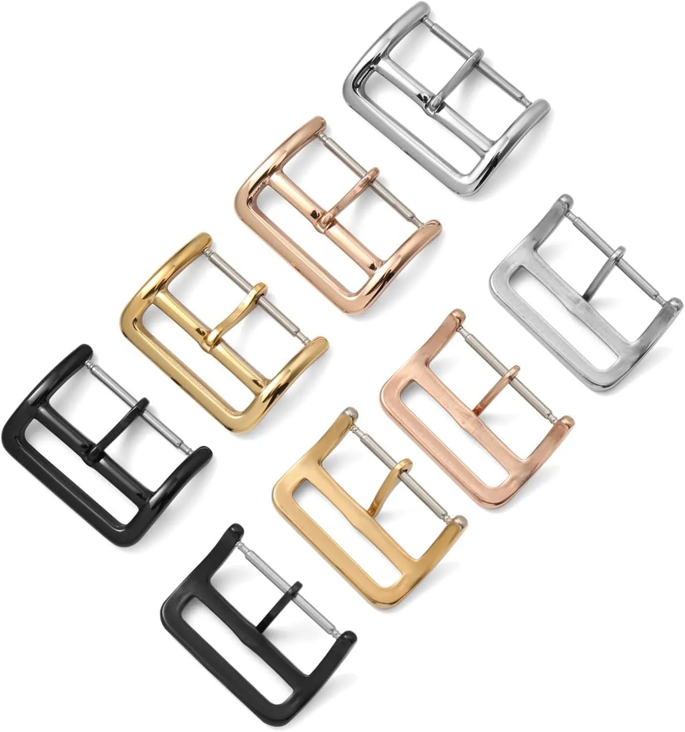 Pin Buckle 16mm 18mm 20mm 22mm Watchband Clasp 316L Stainless Steel Watch Strap Replacement Buckle Watchband Glossy Polish Clasp Watch clasp