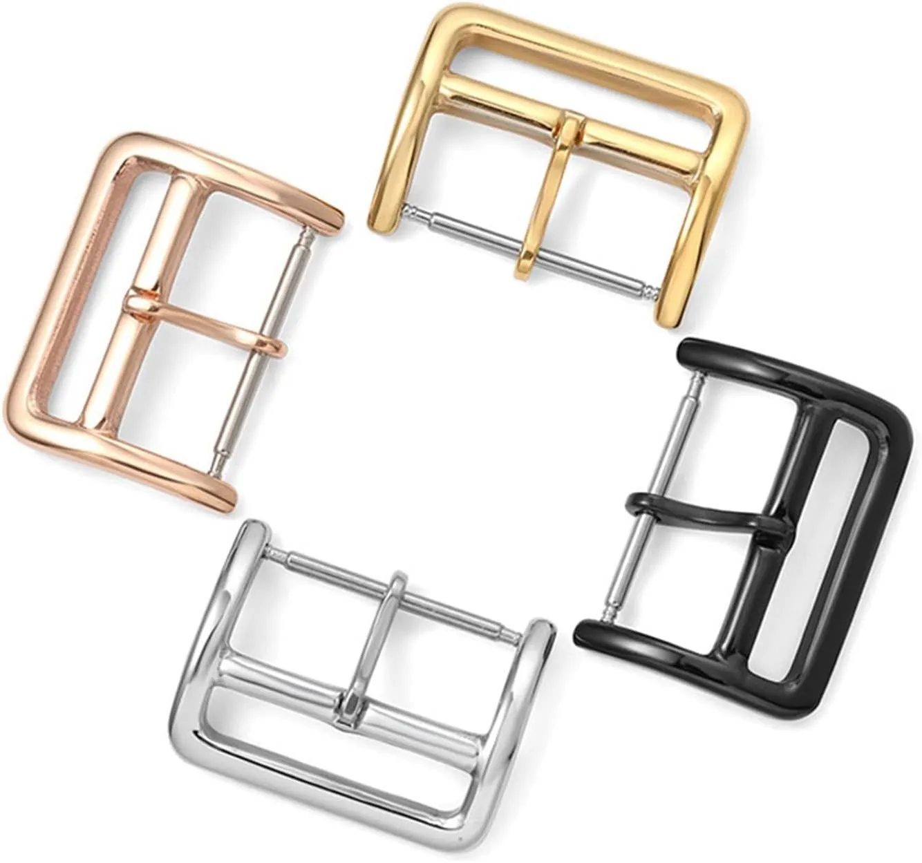 Pin Buckle 16mm 18mm 20mm 22mm Watchband Clasp 316L Stainless Steel Watch Strap Replacement Buckle Watchband Glossy Polish Clasp Watch clasp