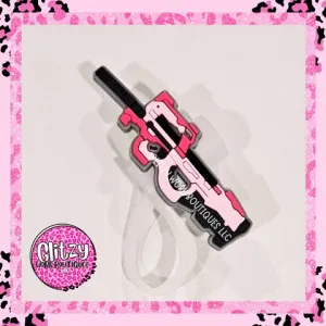 PINK GUN STRAW TOPPER