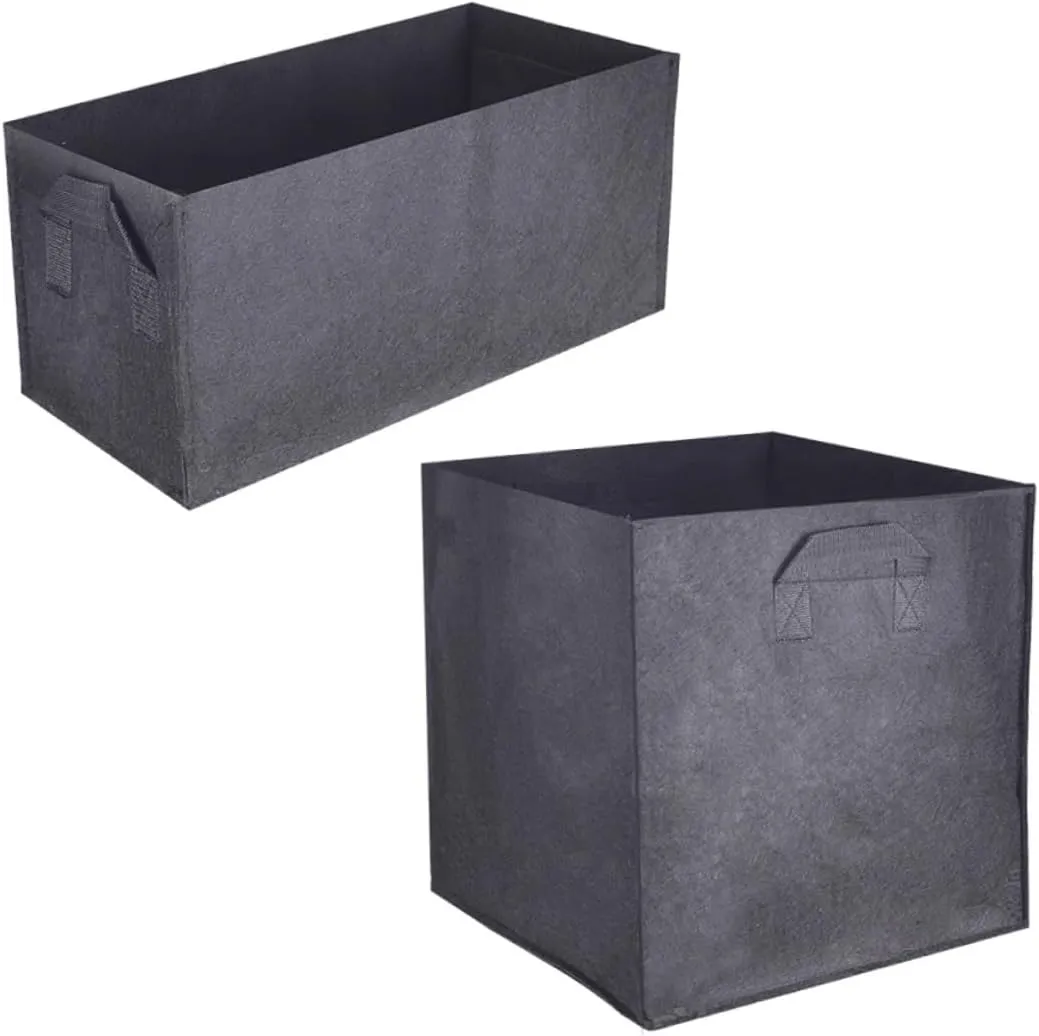 Plant Grow Bags 2 Pack Aeration Potting Bags Nonwoven Plant Containers for Garden Nursery Black