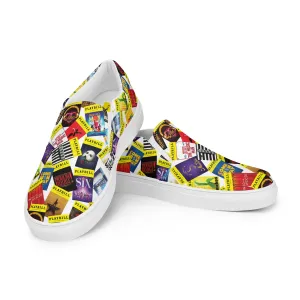 Playbill Covers  - Men’s Slip-On Canvas Shoes in White