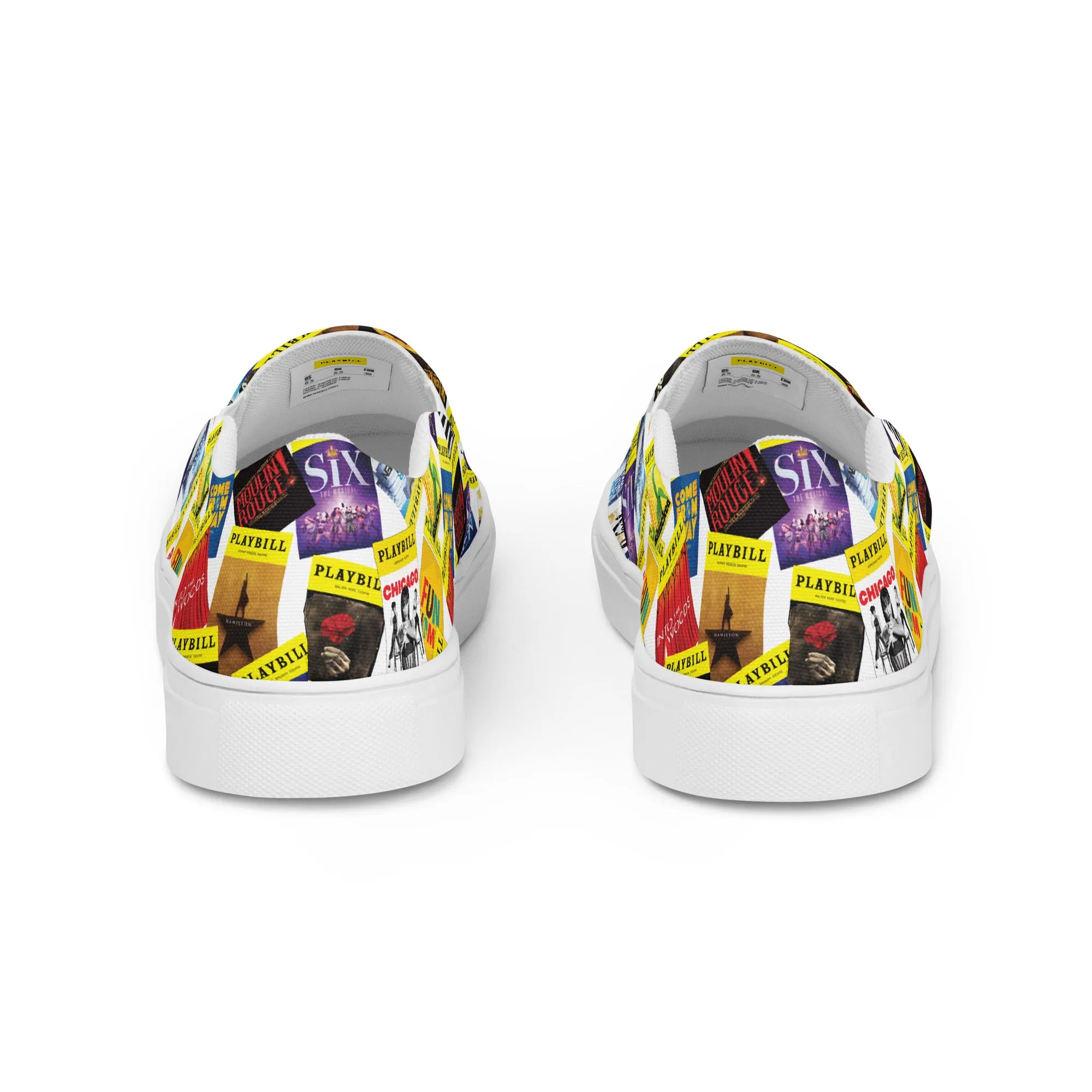 Playbill Covers  - Men’s Slip-On Canvas Shoes in White