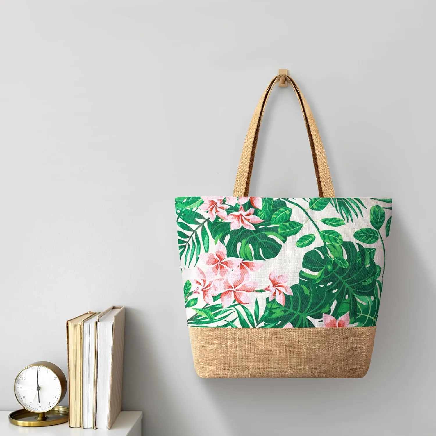 Pleneal Straw Beach Bags for Women - Women Beach Handmade Woven Tote Bag, Summer Mesh Hollow Shoulder Bag for Holiday