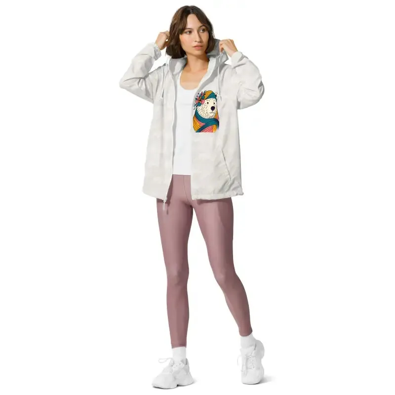 Polar Bear Unisex Lightweight Zip Windbreaker