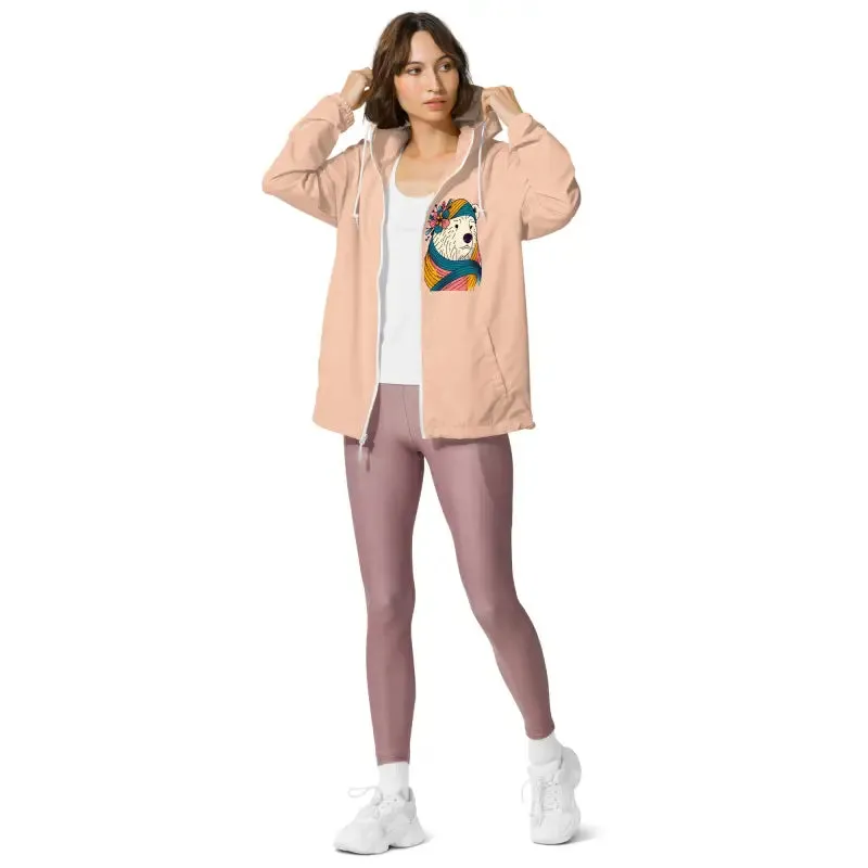 Polar Bear Unisex Lightweight Zip Windbreaker