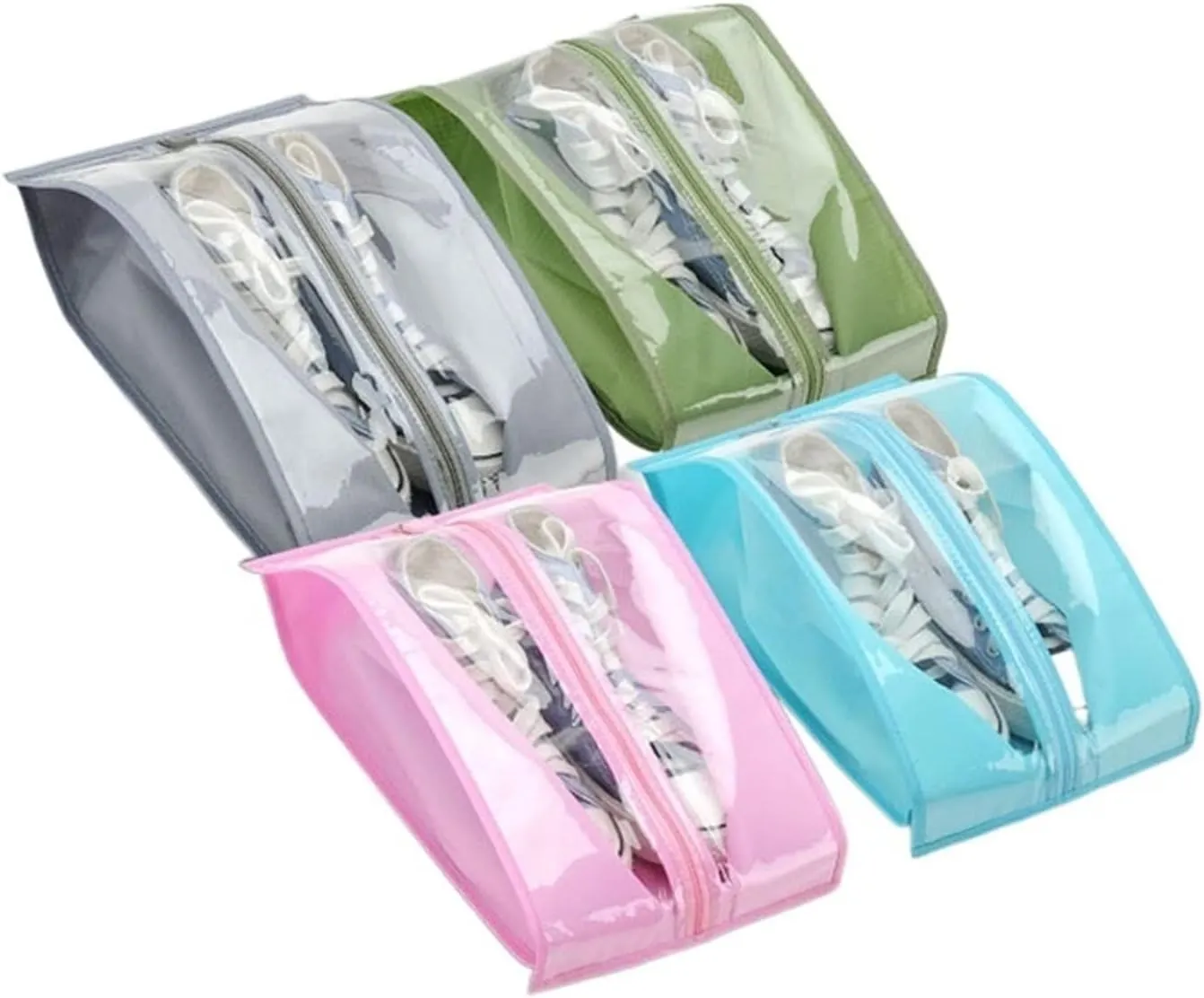 Portable Travel Shoe Bags Waterproof Shoes Storage Bag Oxford Shoe Bags Dusoof Cover Shirt Clothing Pouch Storage Organizer Dust Cover for Clothes (Grey Stripes X)