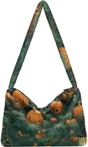 Pumpkin Lamp and Pumpkins Ladies Shoulder Handbags, Shoulder Tote Bag, Shoulder Bag for Women