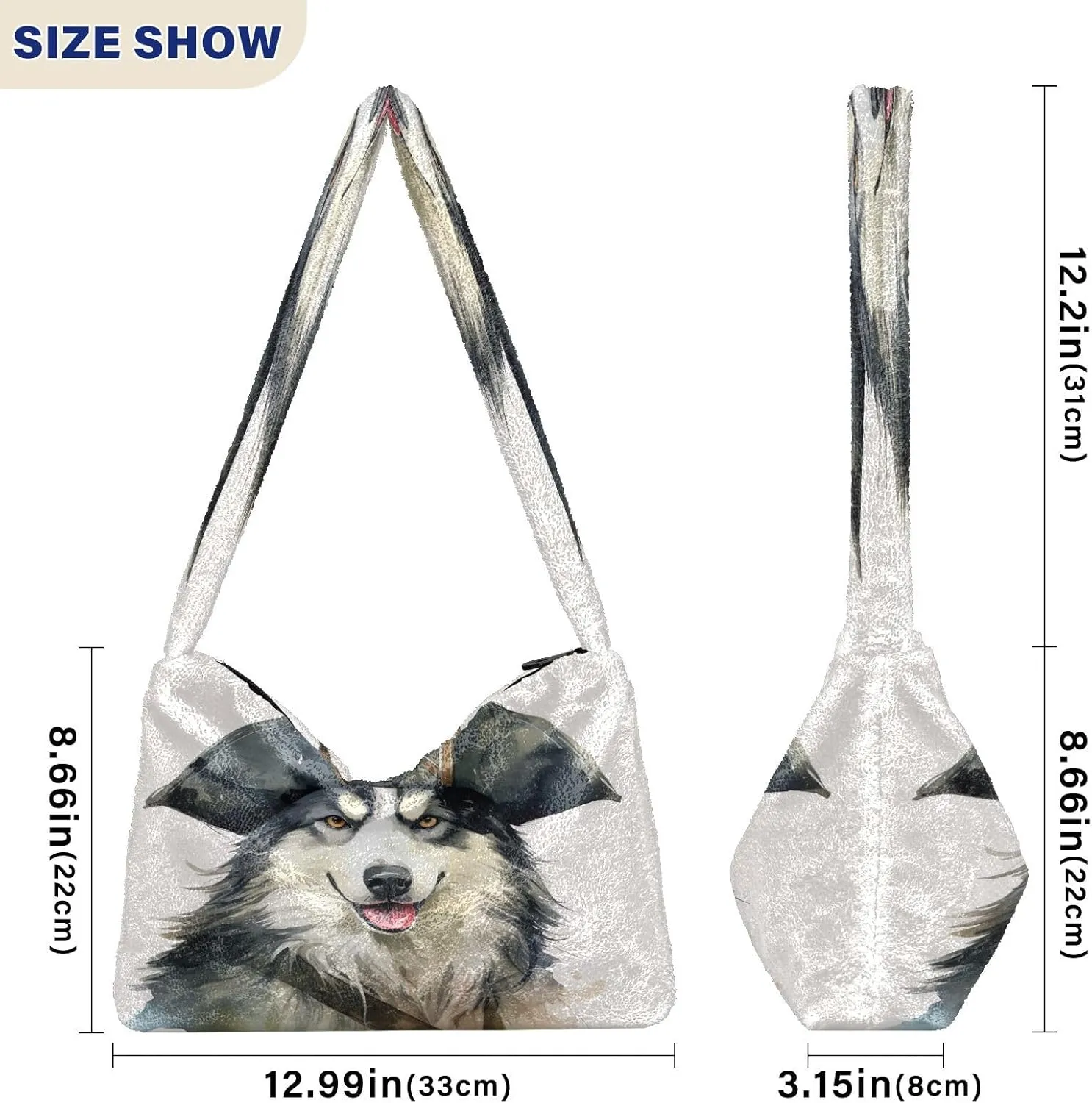 Pumpkin Shoulder Tote Bag, Tote Bag with Zipper Closure, Womens Outdoor Bag