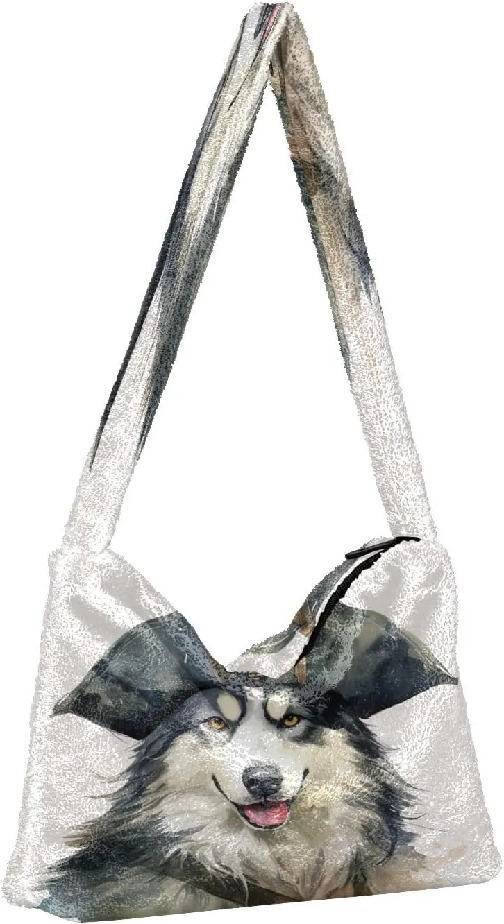 Pumpkin Shoulder Tote Bag, Tote Bag with Zipper Closure, Womens Outdoor Bag