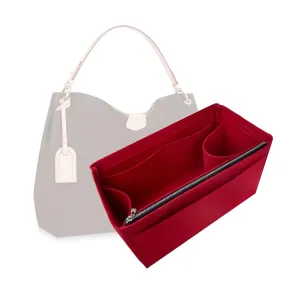 Purse Organizer for Graceful MM Organizer, Lv Graceful PM Organizer, Lv Graceful MM Purse Organizer, Handmade 2mm Premium Felt Snug Sturdy Gold Zipper (For Graceful PM, Geyser Blue)