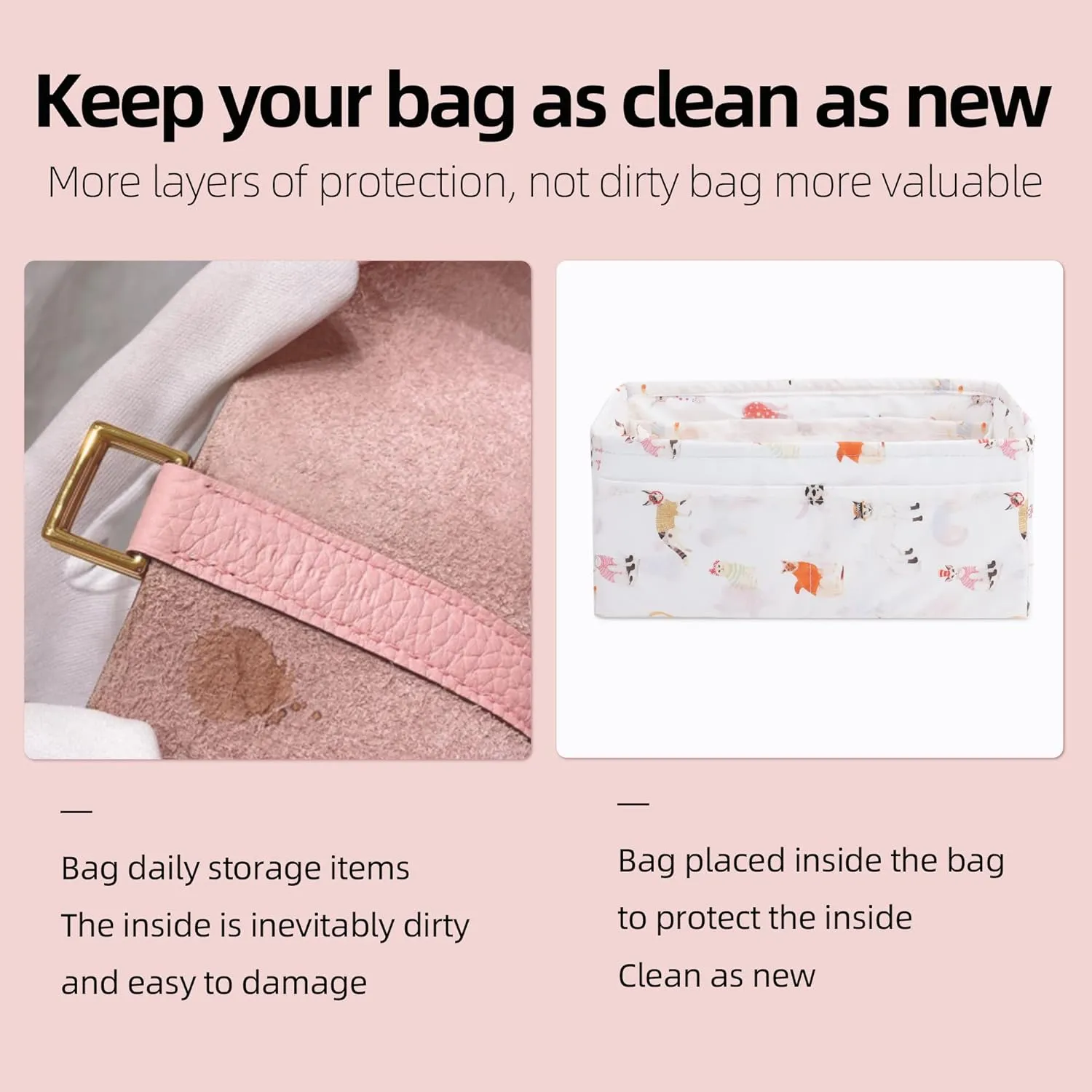 Purse Organizer Insert fits Kelly24/24 mini/29/35 bags, Lightweight Bag organizer for Women Luxury Handbag Tote, Soft Inner Bag (24/24-29, Cat Paradise)