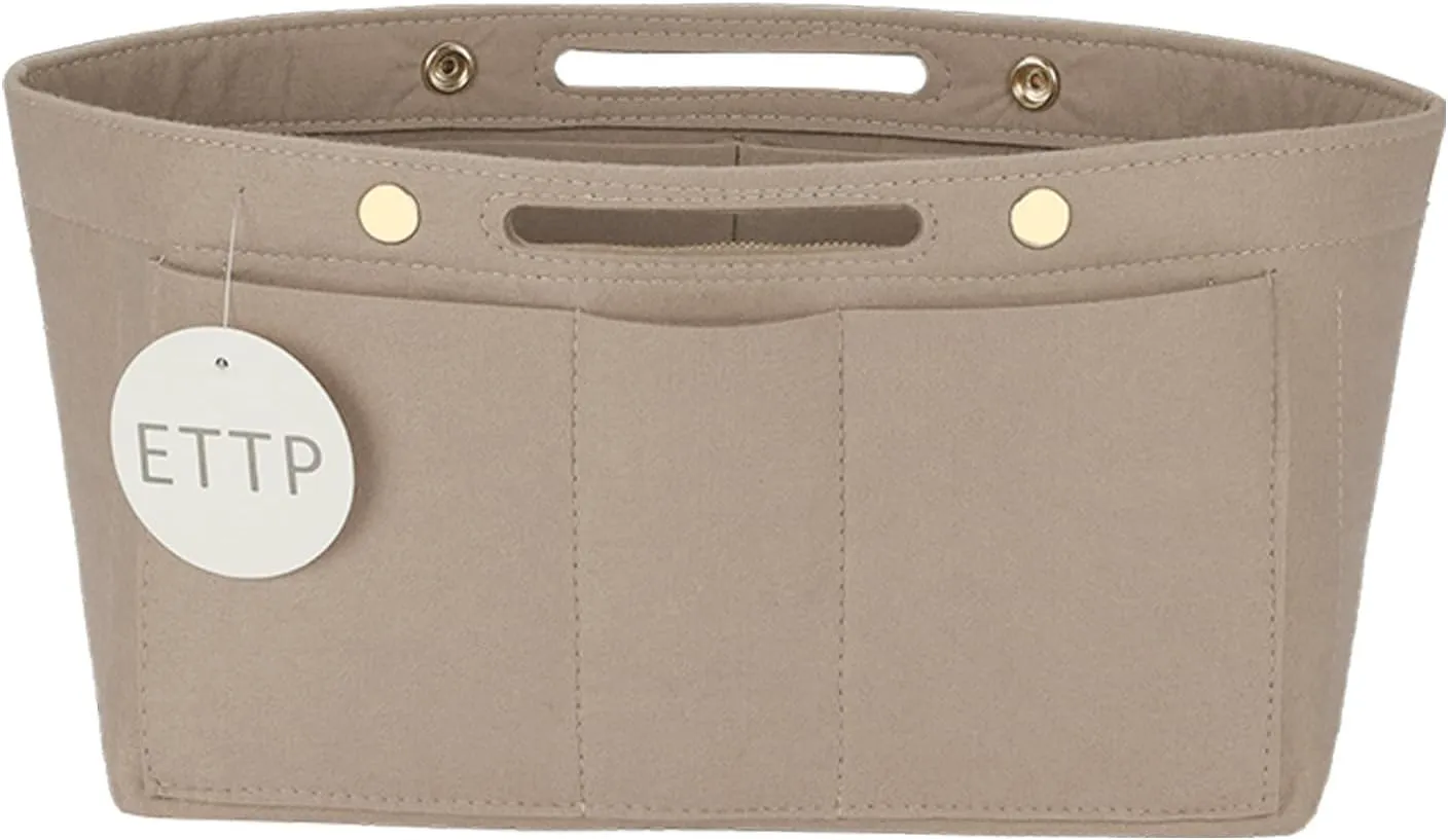 Purse Organizer Insert For Handbags, Tote Bag Organizer Insert Compatible with Neverful gracefull onthego and more (Beige, Large)